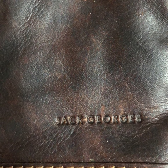 Jack Georges Dark Brown Leather Crossbody Bag - Picture 3 of 7